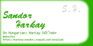 sandor harkay business card